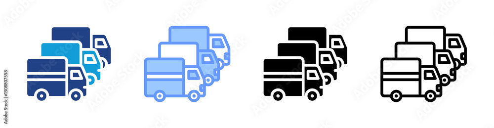 Poster Fleet icon set multiple style collection
