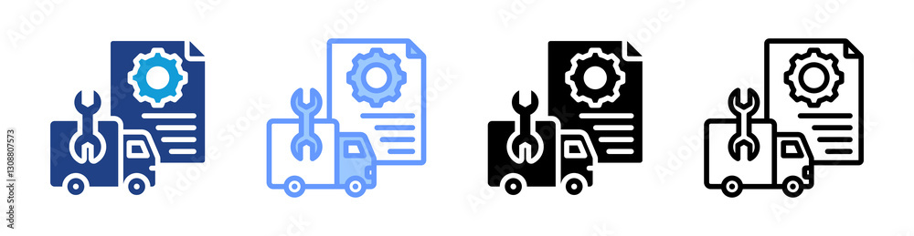 Aufkleber maintenance icon set multiple style collection
