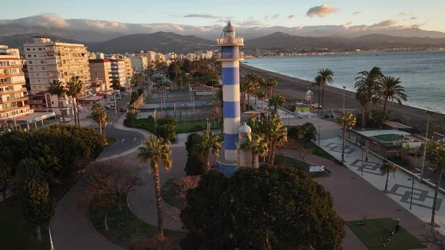 Faro de Torre del Mar de Velez-Malaga en Andalucia, Espa&ntilde;a