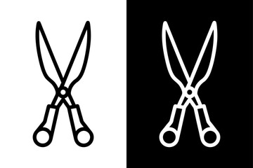 Classic Garden Clippers Icon Black and White Silhouette Vector for Outdoor & Yard Work.