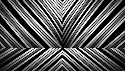 Obraz premium A bold black-and-white zigzag pattern, creating an optical illusion effect with high contrast, producing a striking and dynamic visual. 