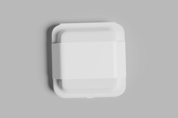 3d realistic close up lunch and beverage container or box package render for restaurant brand mockup