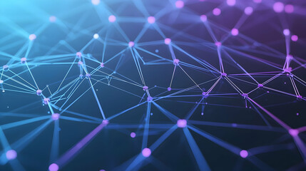 Abstract Network Connection Background With Blue And Purple Geometric Shapes