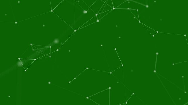 Plexus triangle moving on green screen background
