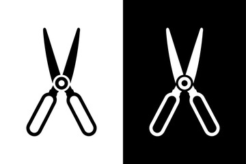 Classic Garden Clippers Icon Black and White Silhouette Vector for Outdoor & Yard Work.