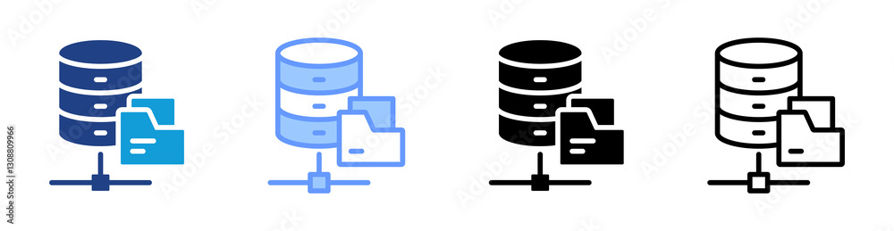 Poster Data icon set multiple style collection