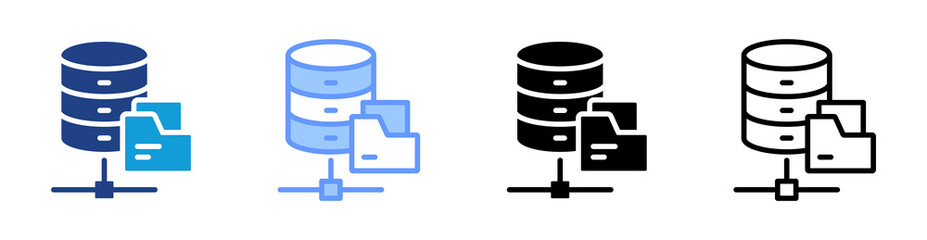 Data icon set multiple style collection