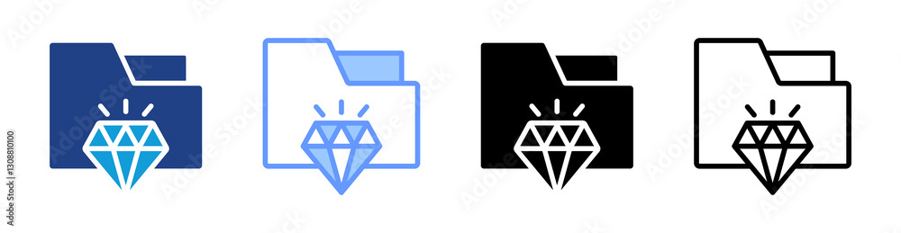Poster Value icon set multiple style collection
