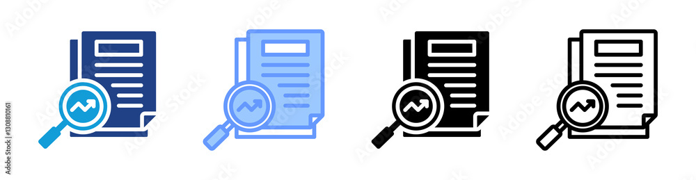 Poster Analysis icon set multiple style collection