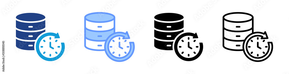 Poster Realtime icon set multiple style collection