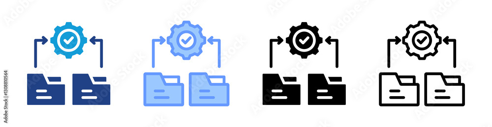 Aufkleber Data Integration icon set multiple style collection