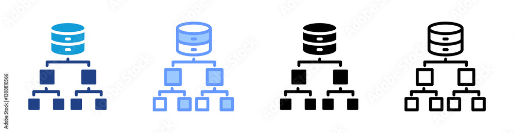 Poster Data Architecture icon set multiple style collection