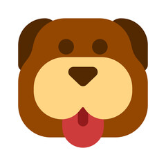 bulldog face flat style