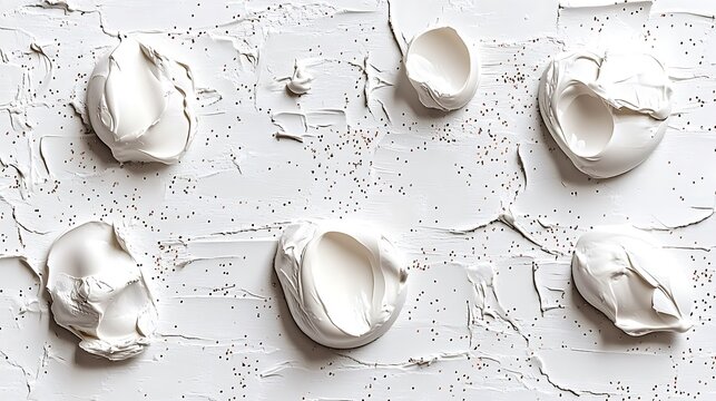 White cream swirls, textured background, food styling, recipe blog