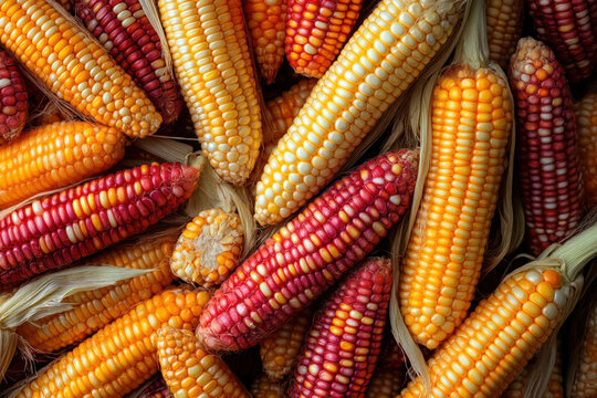 A field of genetically modified (GDO) corn, modern and agricultural, industrial theme