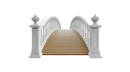 Elegant White Bridge Wooden Deck Archway Design,