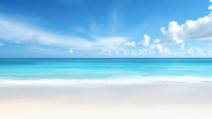 Fototapeta premium Serene tropical beach with clear blue water and sky