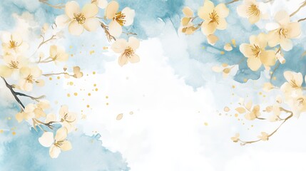 Chinese style ink wash flower painting