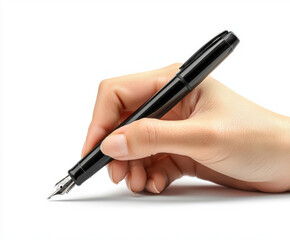 hand writing with pen isolated