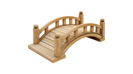 Wooden arched bridge garden decor rustic design home landscaping,