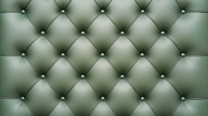 Green Leather Texture with Diamond Pattern and Button Detailing for Design Projects