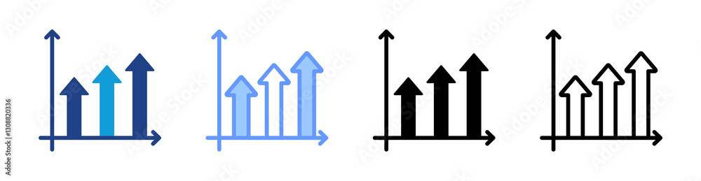 Poster growth icon set multiple style collection