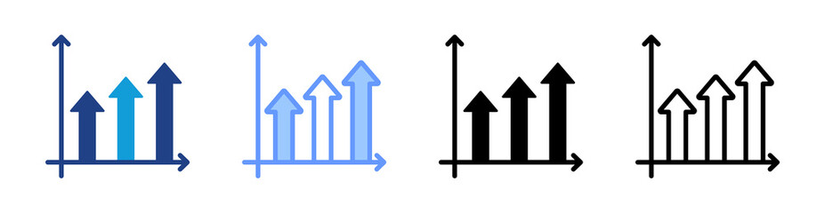 Growth icon set multiple style collection