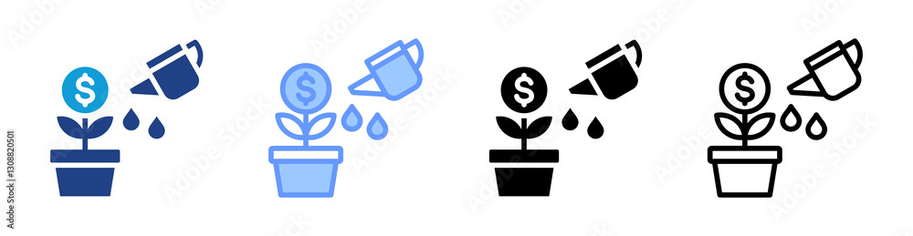 Poster Investment icon set multiple style collection
