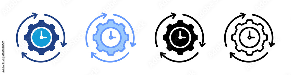 Poster Lifecycle icon set multiple style collection