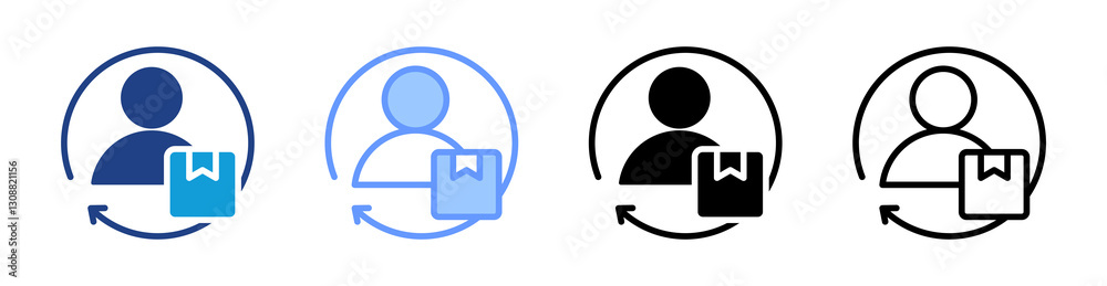 Poster customer icon set multiple style collection