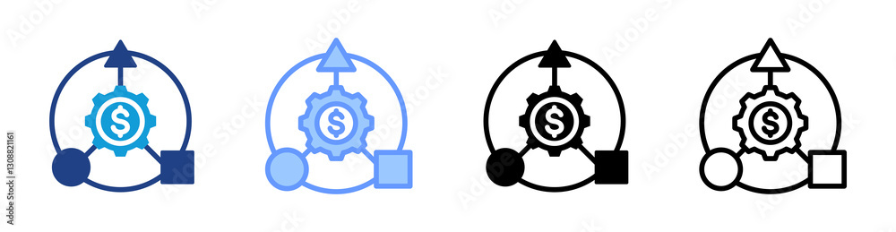Poster Business Model icon set multiple style collection