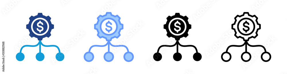 Aufkleber Diversification icon set multiple style collection