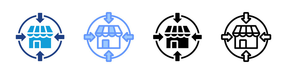 Downsizing icon set multiple style collection