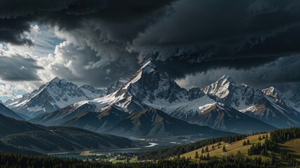 Mountain  covered in snow