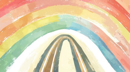 Vibrant Abstract Rainbow Art with Soft Textures