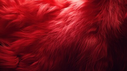 Fototapeta premium A close-up view of vibrant red fur, showcasing its texture and color variations.