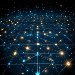 Linear algebra matrices, futuristic floating grids, 3D illustration