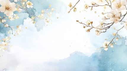 Chinese style ink wash flower painting