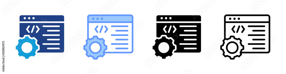 Poster System icon set multiple style collection