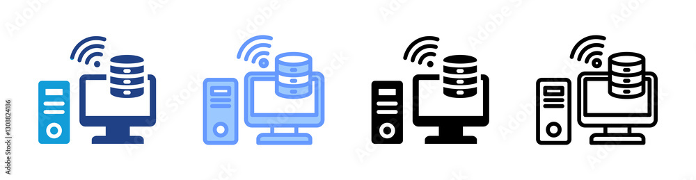 Poster Hardware icon set multiple style collection