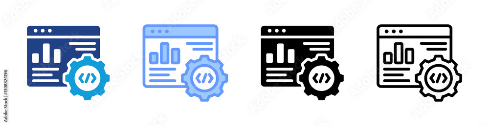Poster Software icon set multiple style collection