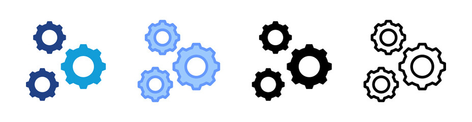 Management icon set multiple style collection