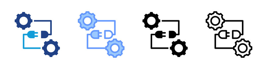 Integration icon set multiple style collection