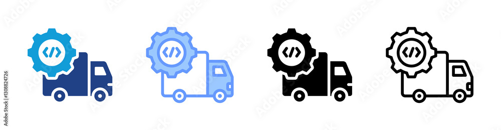 Poster Scm icon set multiple style collection