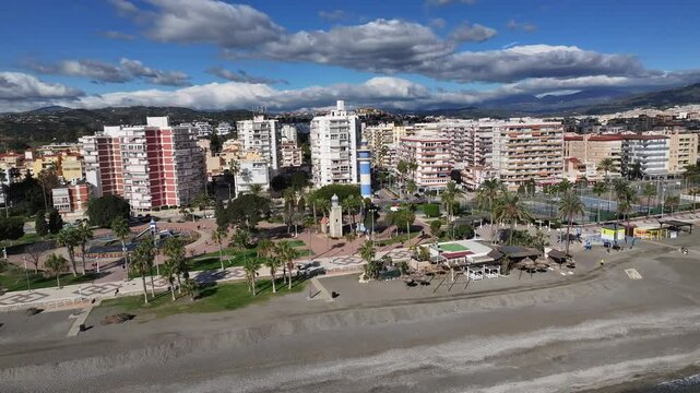 Faro de Torre del Mar de Velez-Malaga en Andalucia, Espa&ntilde;a