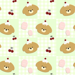 seamless pattern with teddy bear