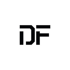 DF monogram logo design letter text name symbol monochrome logotype alphabet character simple logo