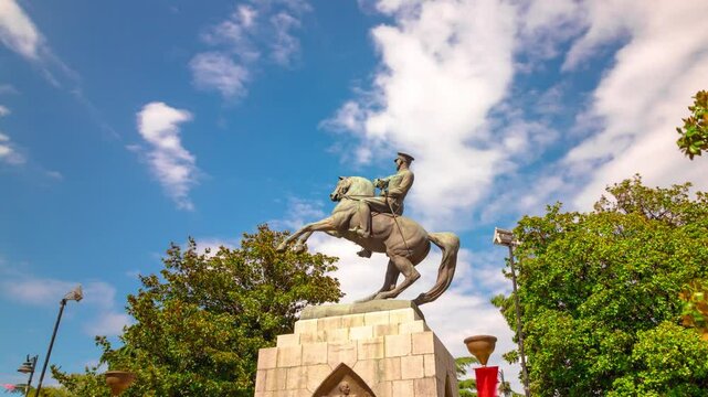 Statue of Honor aka Onur Aniti in Samsun Turkey. May 19 commemoration of Ataturk aka 19 mayis concept video.