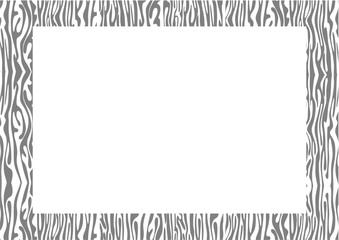 Abstract border of black and white curved lines. Border with abstract motif