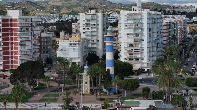 Faro de Torre del Mar de Velez-Malaga en Andalucia, Espa&ntilde;a